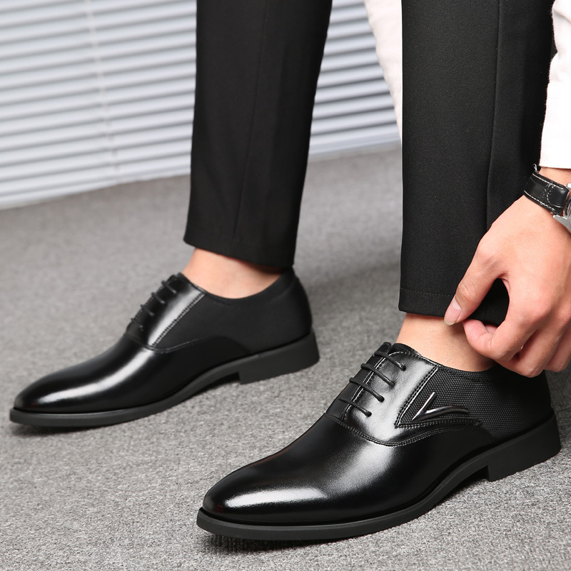 oxfords man Plus big size 46/47/48 Men Wedding New Fashion male Leather Shoes Pointed Toe Formal dress shoes 2021 05f6