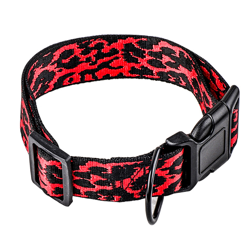 Nylon Dog Collar,Adjustable Large and Medium Dog Camouflage Pattern Leash Collar with Quick Release Buckle & D Ring Pet Supplies