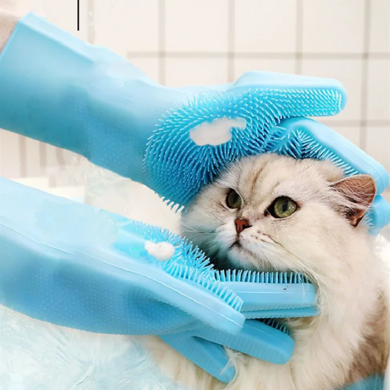 1/3PCS Silicone Pet Bathing Gloves for Cat Puppy Beauty Cleaning Bathe Shampoo Dog Cat Brush Gloves Pet Products