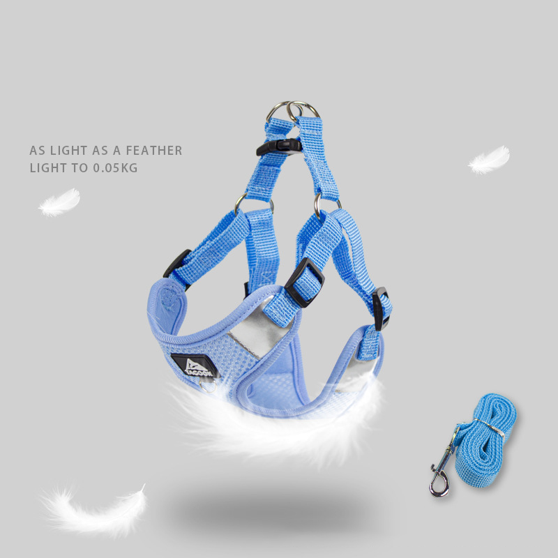 Pet Chest Harness and Leash Set Breathable Pet Harness Small and Medium Dog Dog Walking Leash Reflective for Pet Outdoor Outings