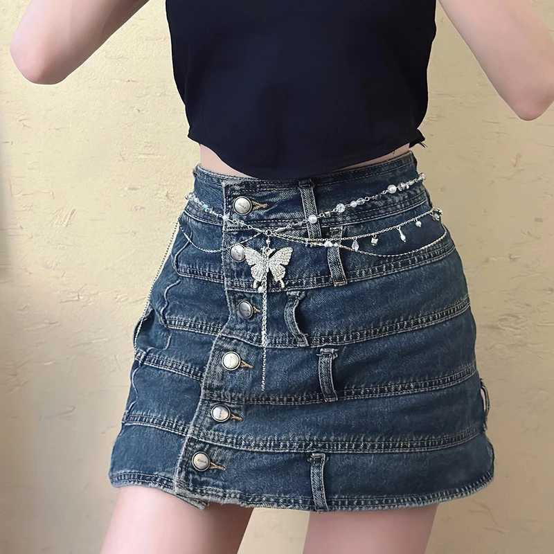 Simple Shiny Decoration Belt Thin Belt Suitable for Womens Fashion Adjustable Metal Belt Punk Ultra Thin Body Chain X250410