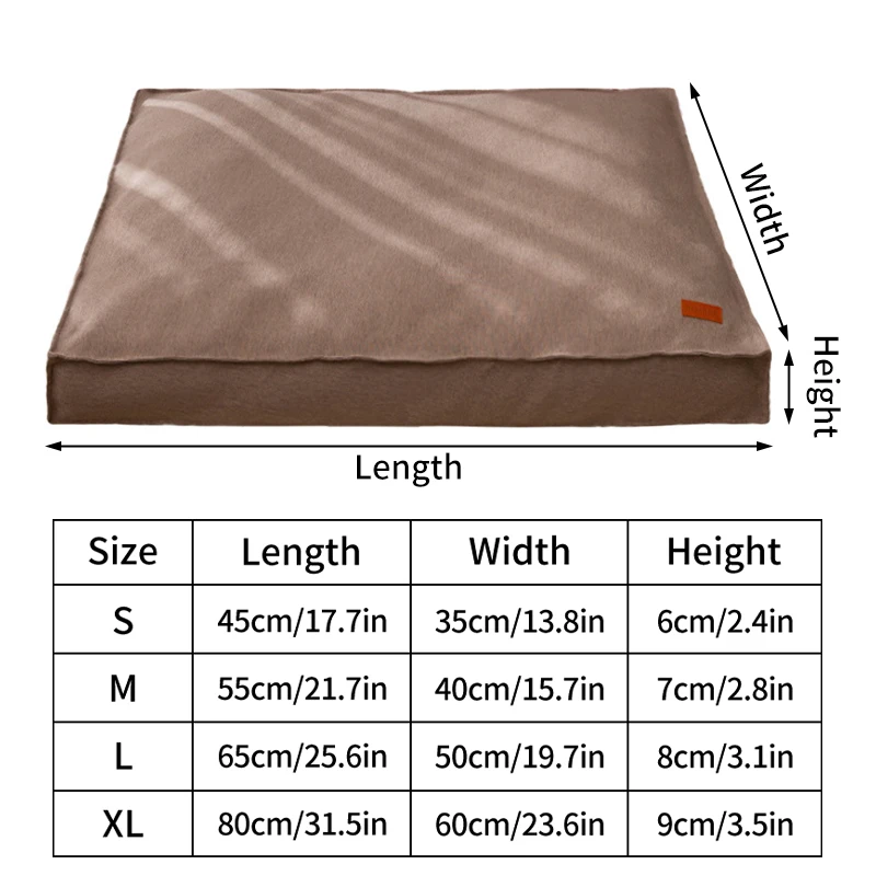 Big Dog Square Mat Corduroy Pad for Medium Large Dogs Oversize Pet Sleeping Bed Thicken Dog Sofa Removable Washable 반려견 집 고양이 집
