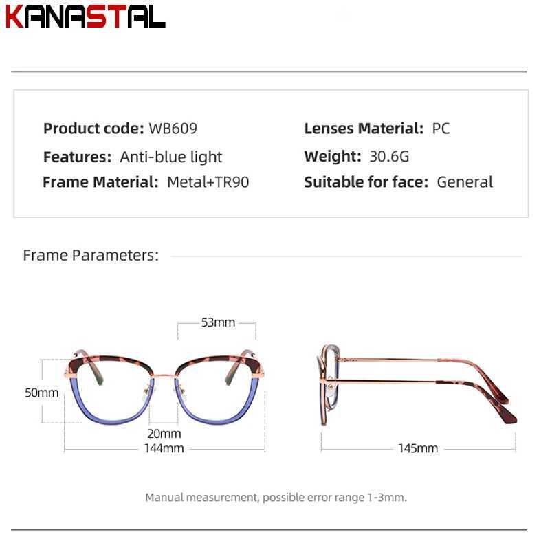Prescription glasses female reading glasses optical glasses Myopia computer glasses metal blue light blocking cat eye glasses frame M240902