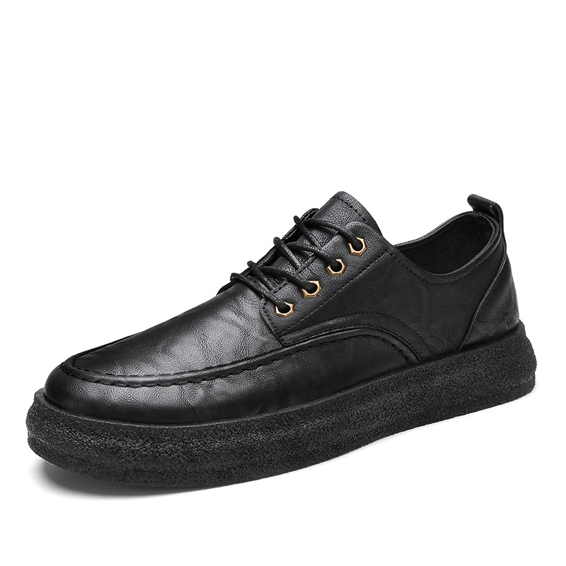 Brand Men's Casual Shoes Vintage PU Leather Men Boots Male Leisure Shoes Man Walking Flats Low Top Ankle Booties