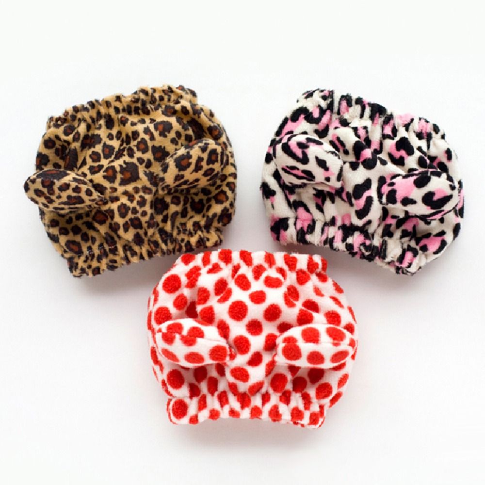 2PCS Warm Pet Cap Casual Leopard Print Drawstring Adjustable Dog Hat with Fur Ball Winter Fashion Headgear Party