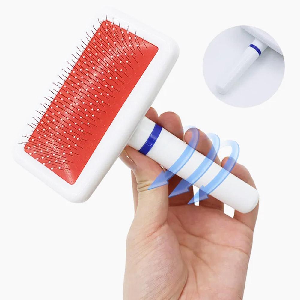 Dog Brush Stainless Steel Dogs Combs Massage Dog Grooming Brush Hair Tools Cleaning Comb Remover Cat Pet Soft Handle Cat Br F4H7