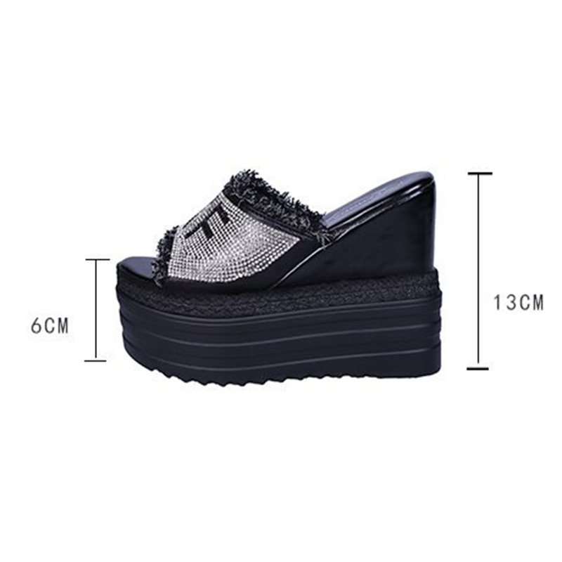 Crystal Platform Sandals: Comfy Wedges Heels Slippers for Women | hot 2024 Summer