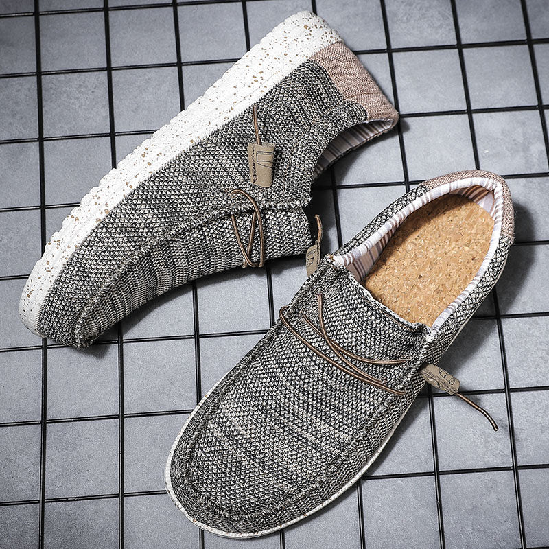 Summer Men Canvas Shoes Casual Ultralight Loafers Designer Shoes Men Outdoor Sneakers Male Breathable Driving Shoes Plus Size 48