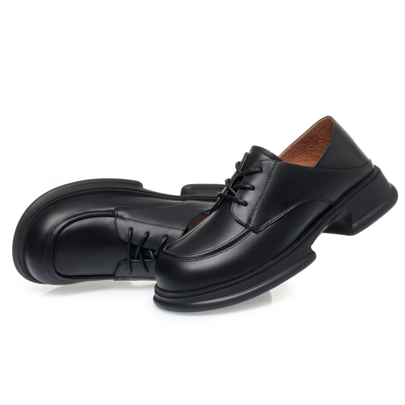 Loafers AIYUQI 2024 New British Style Lace-up Women's Spring Fashion Block Heel Comfortable Platform Ladies Shoes 4faf