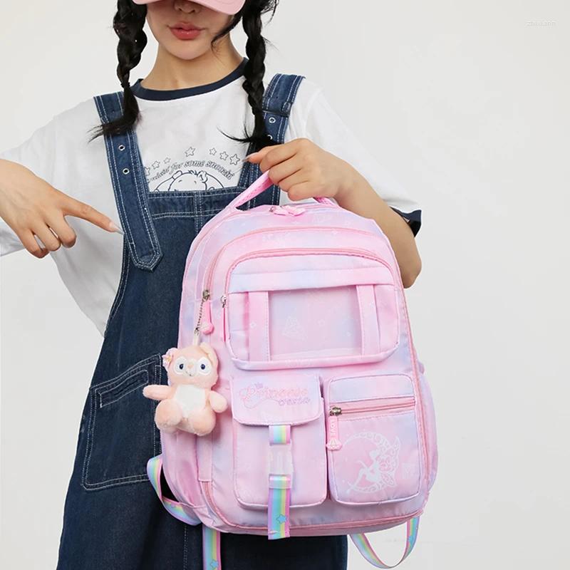 Free Shipping School Bags Waterproof Children For Girls Orthopedic Primary Backpack Kids Schoolbag Book Mochila Escolar Designer Bag Luxury Bag Tote B