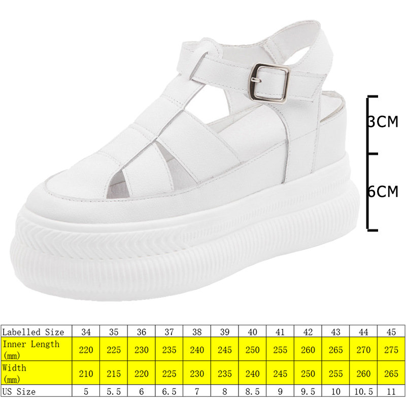 Fujin 9cm New Cow Genuine Leather Moccasins Designer Round Toe Sandals Hook Ankle Boots Women Summer Fashion Ladies Hollow Shoes