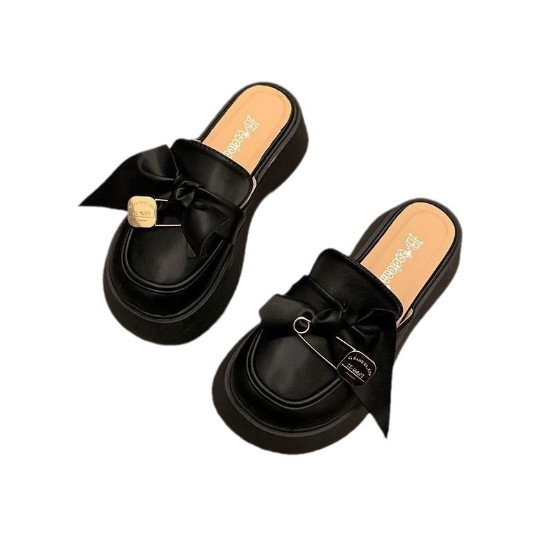 Stylish Bow Retro Mid-Heel Sandals for Women - Versatile Comfort d503