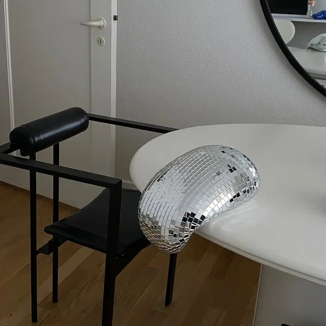 Decor Crafts Melted Disco Ball Sculpture Wall Art Home Decor Table Decor Sculpture Disco Drip Maximalist Home Sparkle Mirror 240902