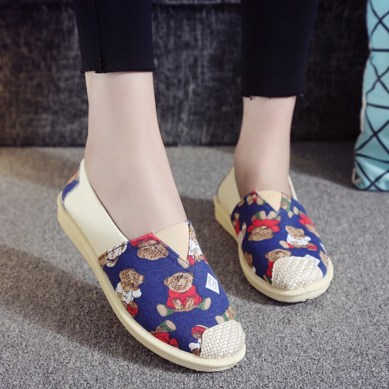 Women Loafers Slip On Flats Female Casual Stripe Comfortable Soft Cotton Mother Shoes Ladies Fashion Footwear 2019 4e32