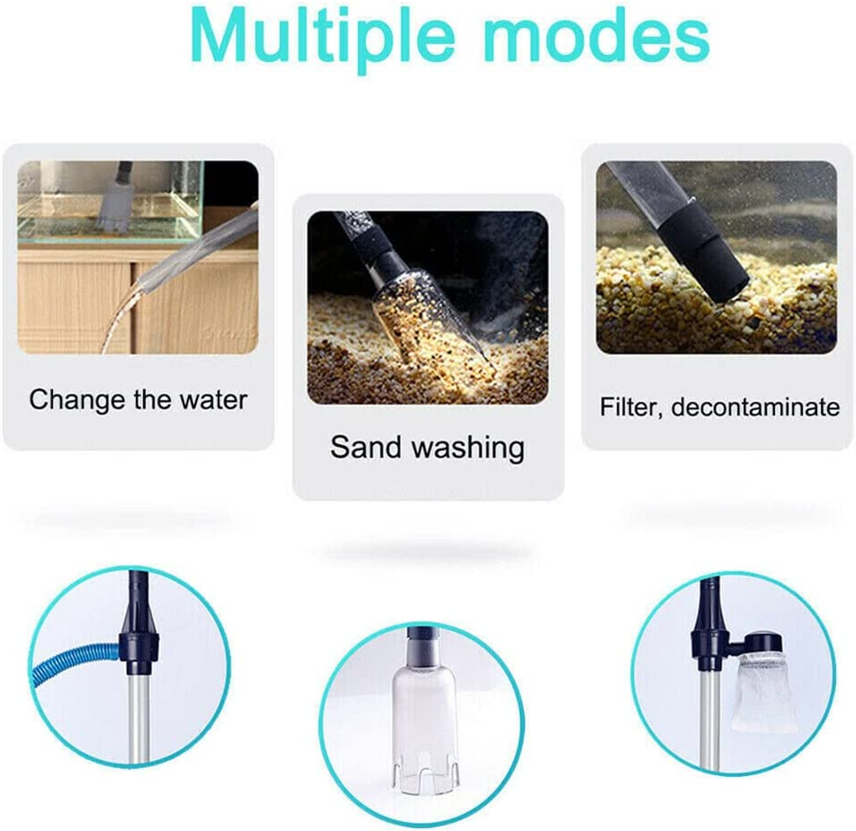 Powerful Suction Aquarium Electric Syphon Operated Fish Tank Sand Washer Vacuum Gravel Water Changer Siphon Filter Cleaner