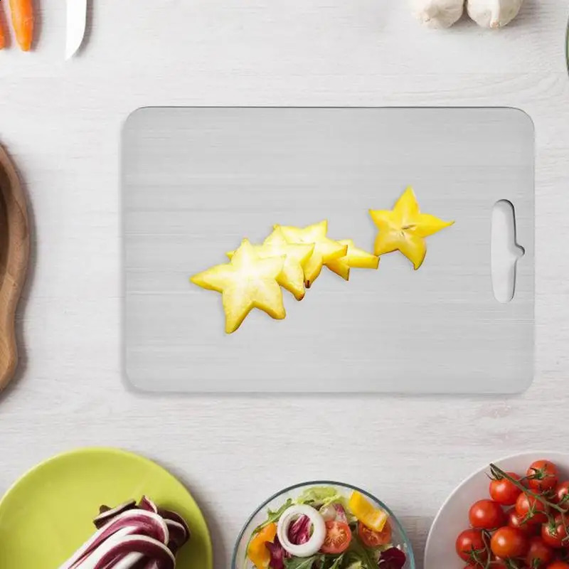 Cutting Board Double-Sided Metal Cutting Mats Chopping Block Meat Fruits Vegetables Bread Baking Grip Kitchen Supply 240902