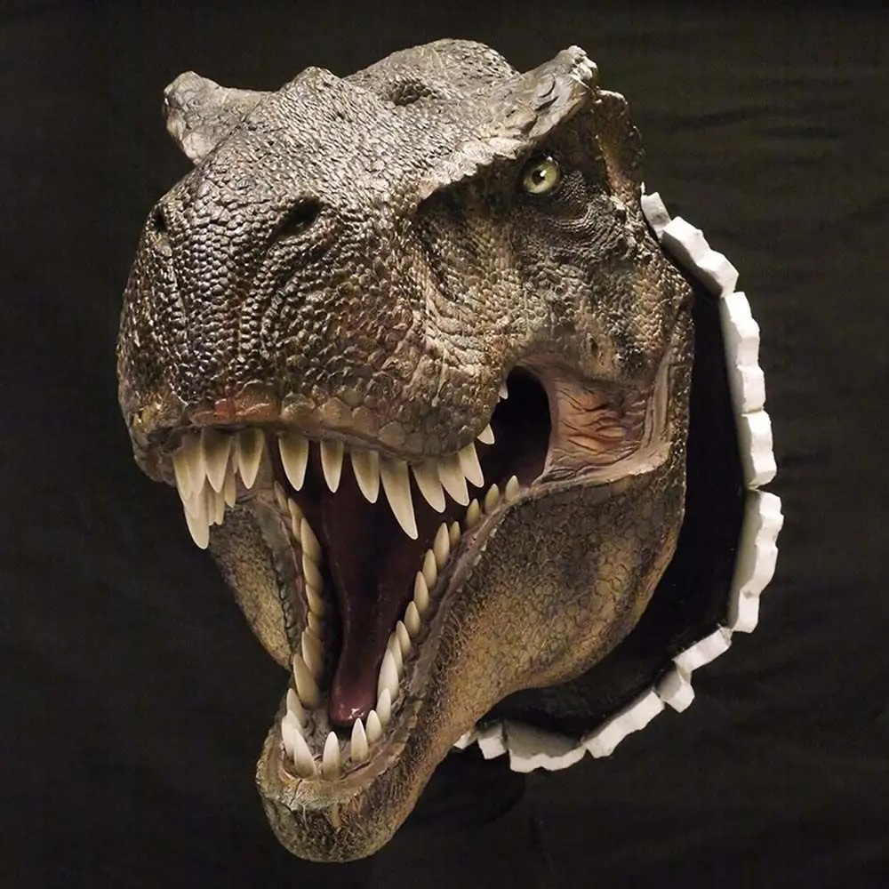 3D Wall Mounted Dinosaur Sculpture Mounted Resin Dinosaur Decor Prop Bursting Hanging Dinosaur Head with Claws Home Decor 240902