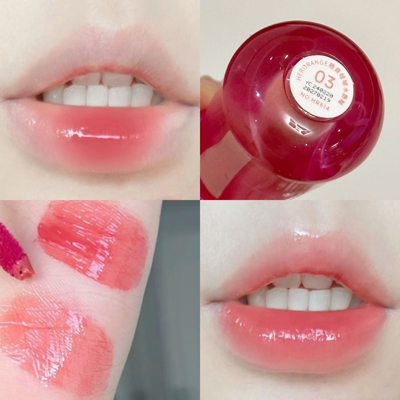 HERORANGE Lip Gloss with lasting color moisture retention, not easy stick to cup water and mirror finish lip gloss