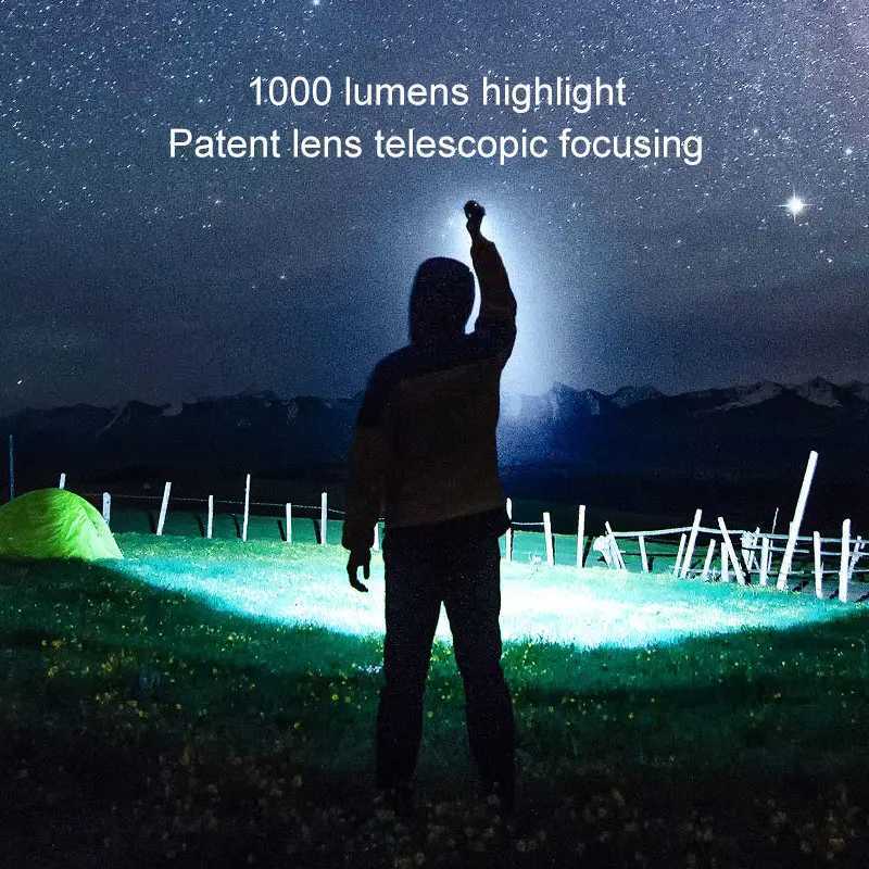 Nextool Outdoor 6-in-1 Zoom Flashlight Multi functional Portable Sound and Light Alarm 1000lm Waterproof 2600mAh LED Flashlight W240902