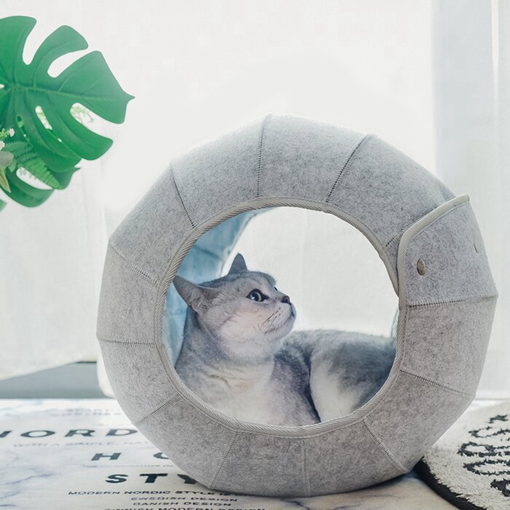 Cats Basket Felt Cave Beds Nest Funny Foldable Pet Cat House For Small Dogs Puppy Pets Tunnel Can Change Shape