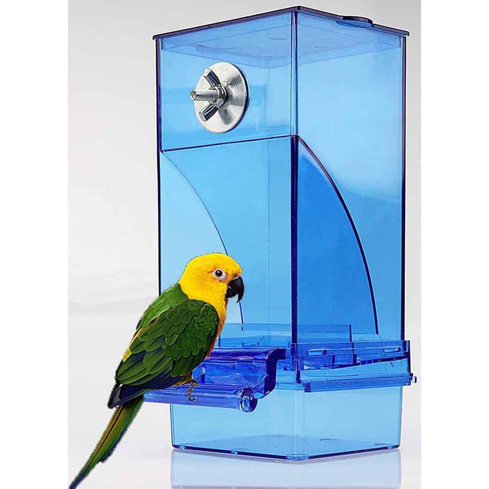 Parrot Automatic Feeder No-Mess Bird Feeder,Cage Accessories for Budgerigar Canary Cockatiel Finch Parakeet Food Container