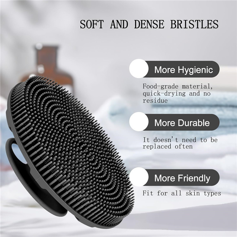 Soft Silicone Body Scrubber Shower Brush Handheld Cleansing Skin Brush, Gentle Exfoliating And Lather Well Bath Brushes Cepillo De Ducha Exfoliante Co