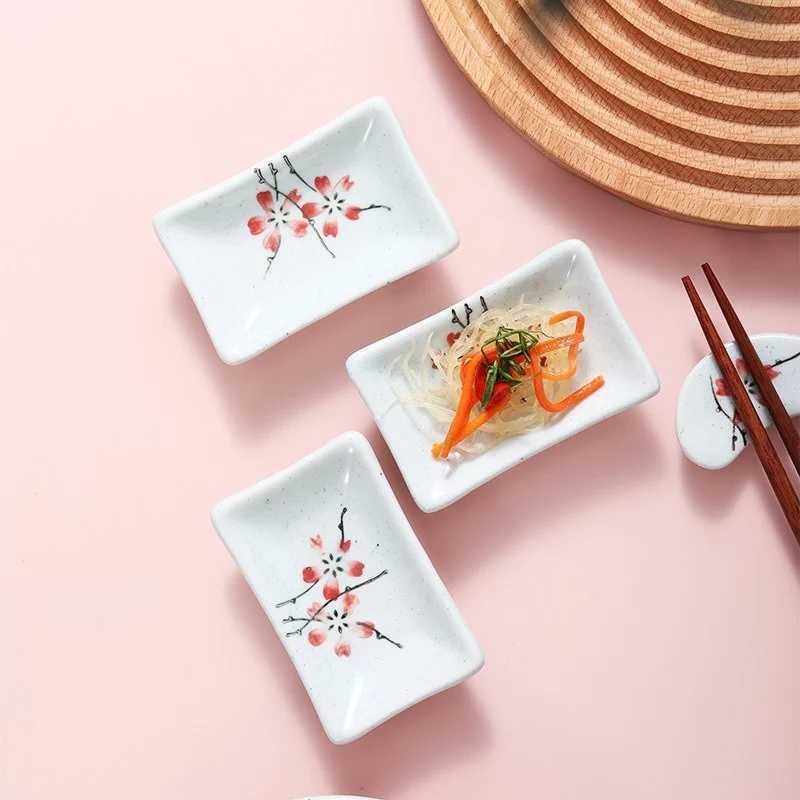 Ceramic Sauce Dish Japanese Porcelain Tableware Seasoning Plate Vinegar Dipping Soy Sauce Plate Small Dish Kitchen Supplies Y240902