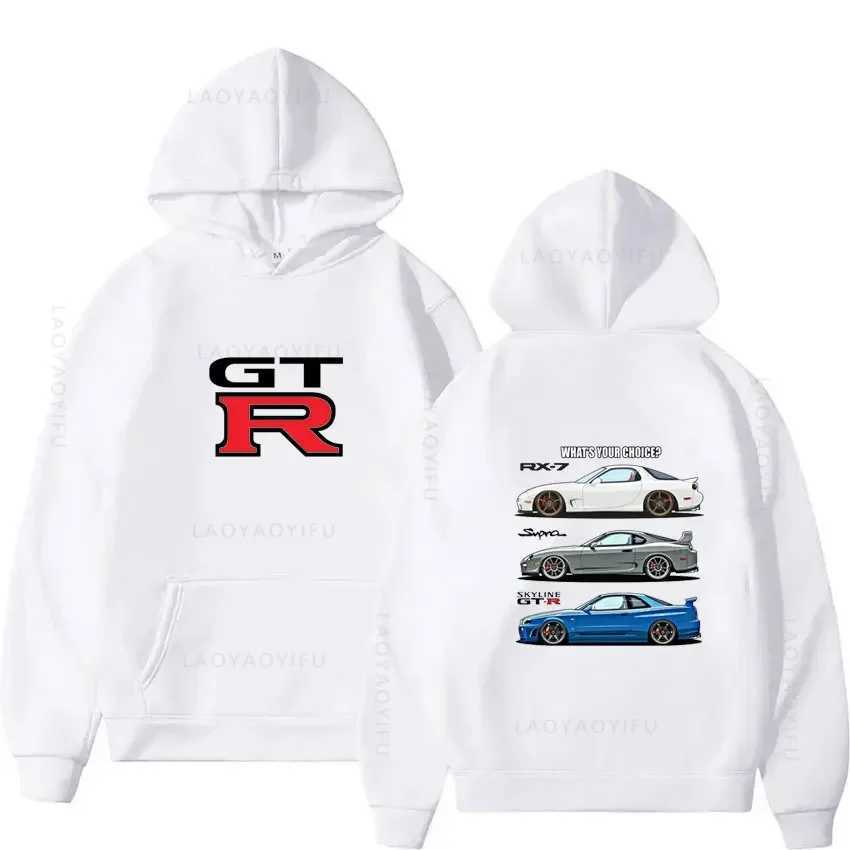 The first D GTR Skyline R34 pulley new hoodie and sweatshirt; Y2K Mens Autumn Basic Hoodie W250408