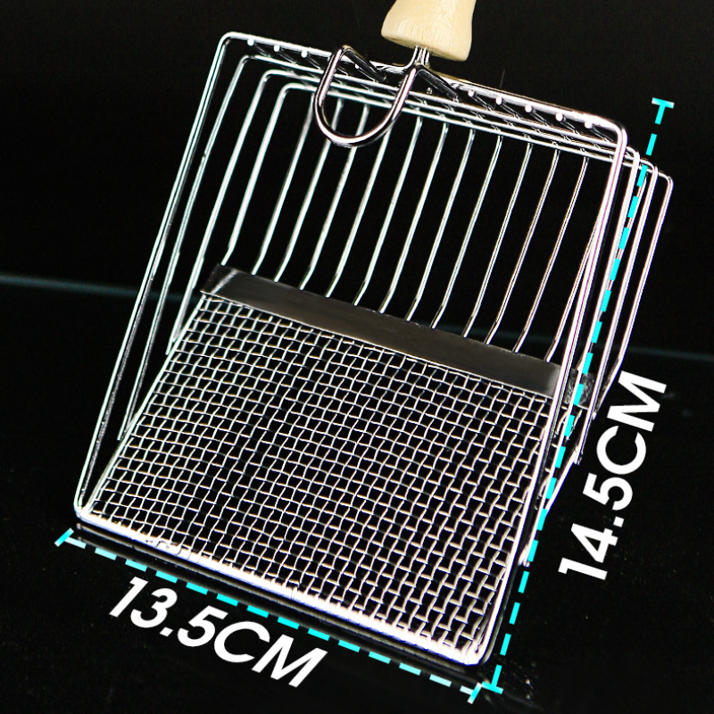 Cat Litter Shovel Stainless Steel Wooden Handle Easy To Rust Washable Kitten Litter Scoop Cats Toilet Cleaning Shovel Tool