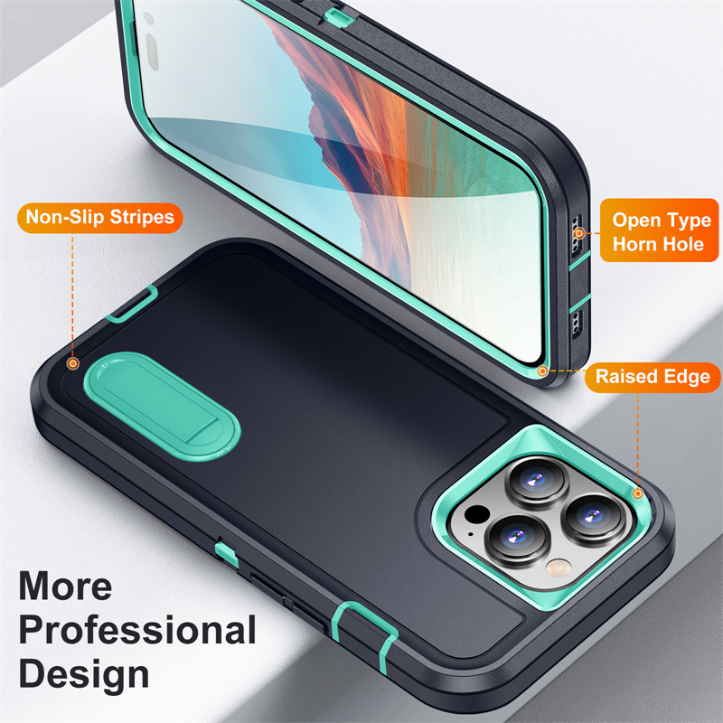 Shockproof Armor Case For iPhone 16 15 14 13 12 11 Pro Max Plus Heavy Duty Rugged Protective with Kickstand Cover For Samsung S24 S23 Ultra Plus A14 A