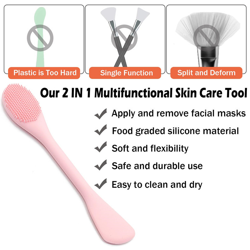 Silicone Face Mask Brush, Face Scrubber for Gentle Exfoliating & Hairless Moisturizers Applicator Tools for Apply Mud, Clay, Charcoal Mixed Mask, Crea