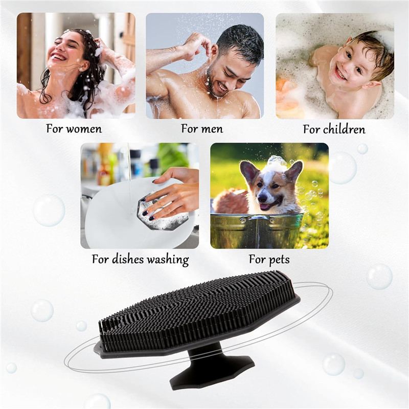 6 Colors Silicone Scrubber, Buffer Exfoliating Scalp Exfoliator Hair Shampoo Skin Cleaning Brush Bath Body Brushes For Men Women Use In Shower Estropa
