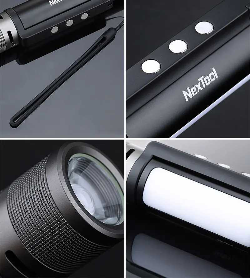 Nextool Outdoor 6-in-1 Zoom Flashlight Multi functional Portable Sound and Light Alarm 1000lm Waterproof 2600mAh LED Flashlight W240902