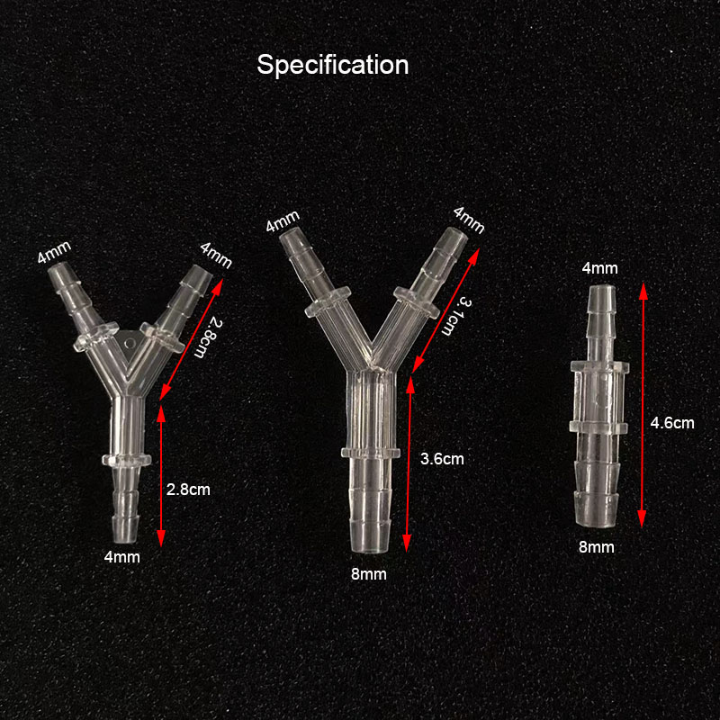 New 5pcs/lot 4mmY Shaped Plastic Connector 3 Ways Aquarium Fish Tank Air Pump Connector Control Valve Air PipeTube Accessories
