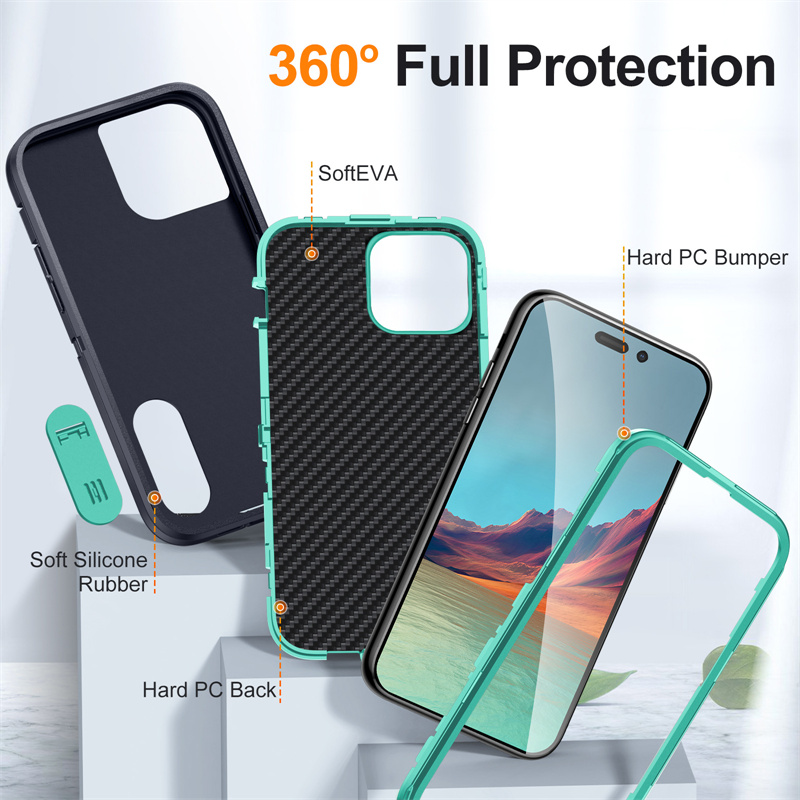 Shockproof Armor Case For iPhone 16 15 14 13 12 11 Pro Max Plus Heavy Duty Rugged Protective with Kickstand Cover For Samsung S24 S23 Ultra Plus A14 A
