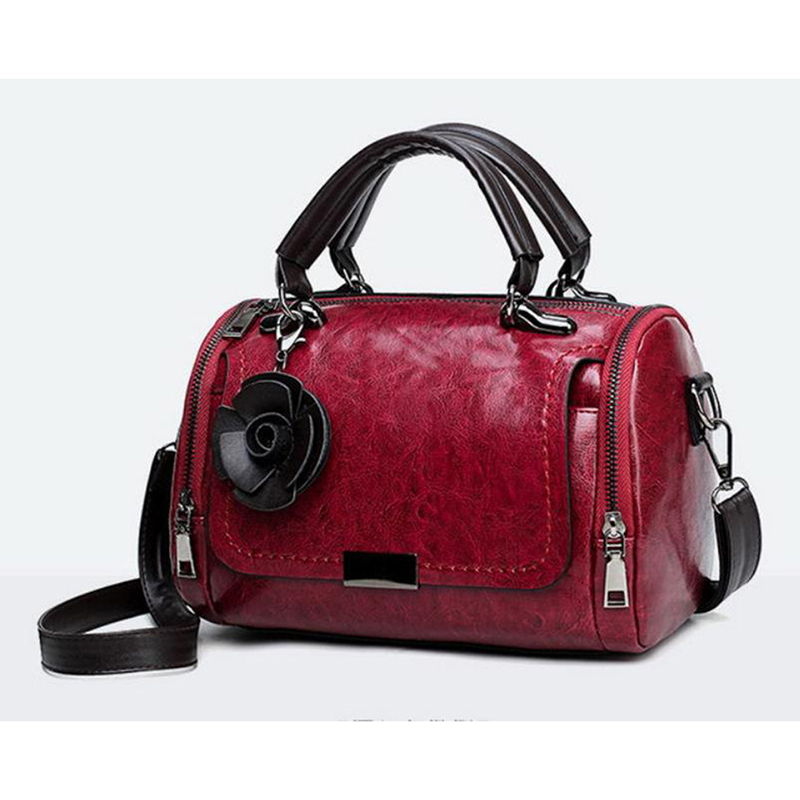 2023 New flowers Pendant Handbag Women's fashion Boston bags single shoulder bag ladies crossbody bag PU messenger bag