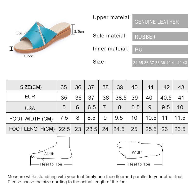 2025 NEW Slippers AIYUQI Summer New Genuine Leather Non slip Slides Thick Bottom Large Size Women Sandals cc