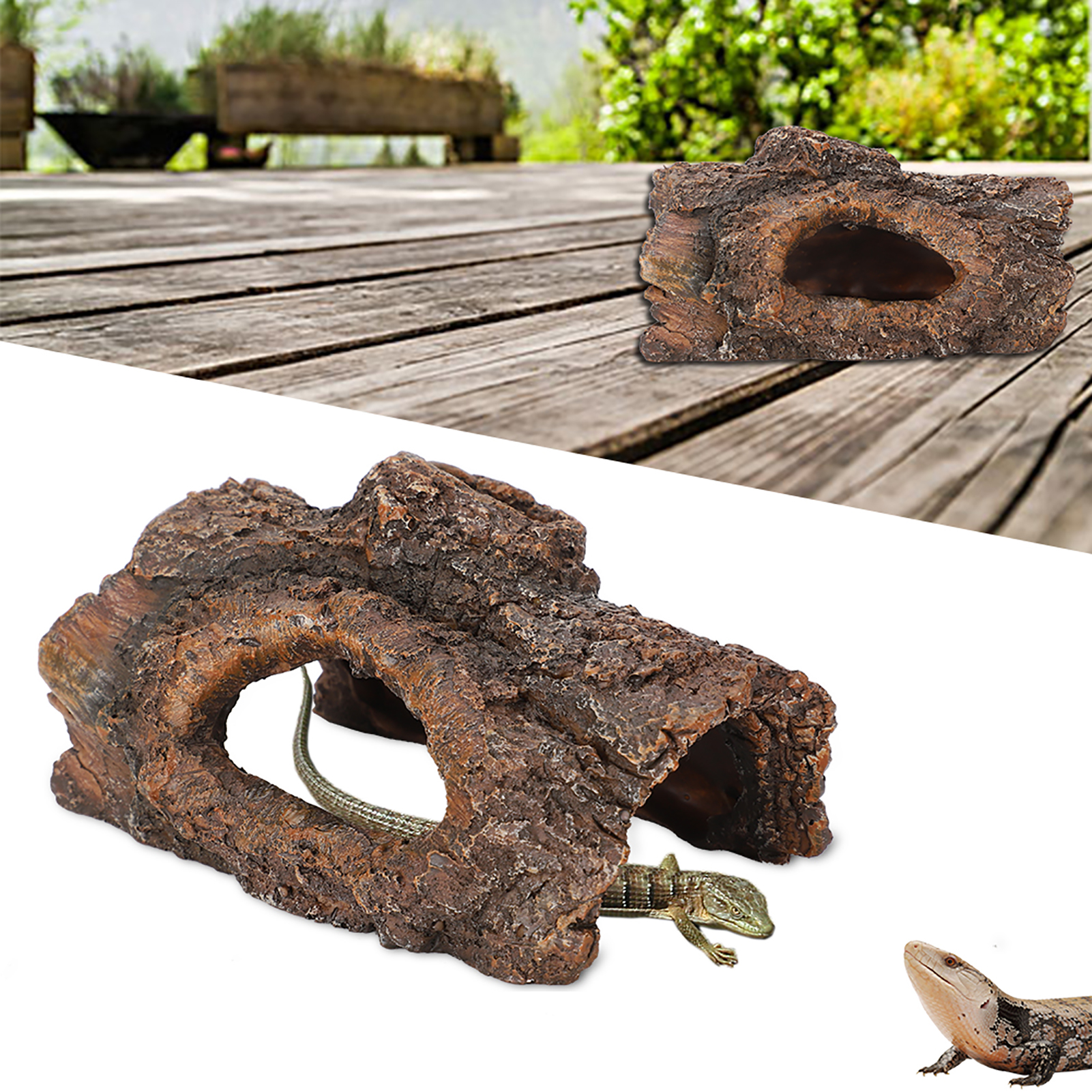 Simulation Resin Tree Bark, Amphibians, Reptile Hide Cave, Landscape for Scorpion, Lizard