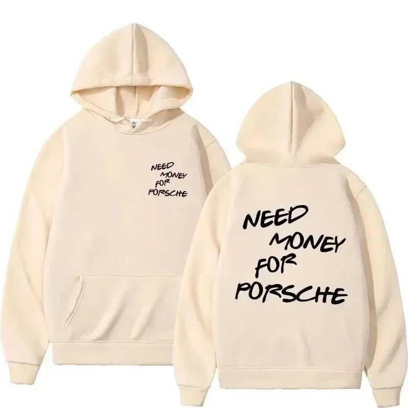 2024 Funny Need Money Letter Print Hoodie Fashion Design Mens Womens Sweatshirt Fleece Oversized Couples Casual Hoodies Y240902