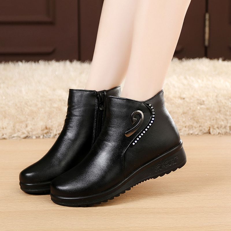 new Winter mother Fashion shoes middle-aged cashmere warm snow boots large size pregnant women flat cotton bootsiio a9d9 iio