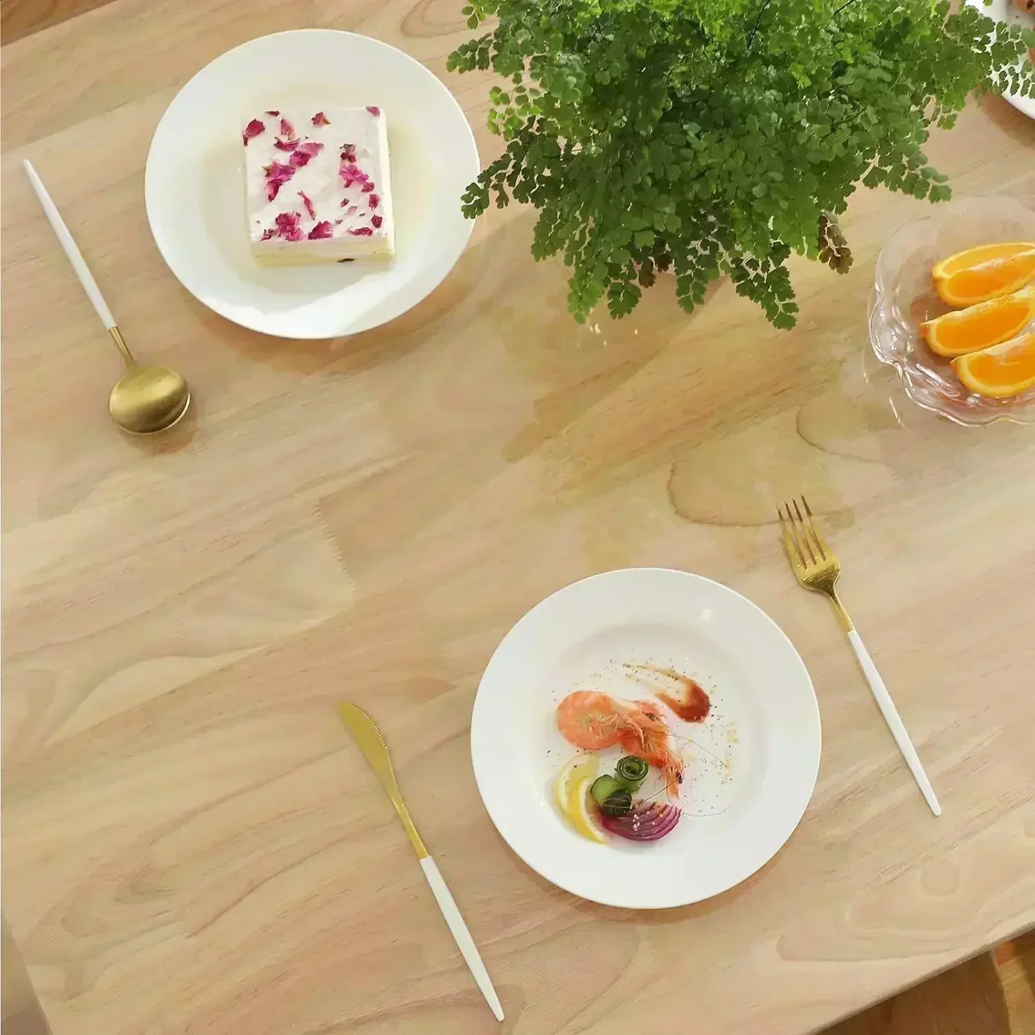 Clear Table Cover ProtectorClear Table Protector for Dining Room TablePlastic Table Cover Clear Plastic Tablecloth Protector 240902