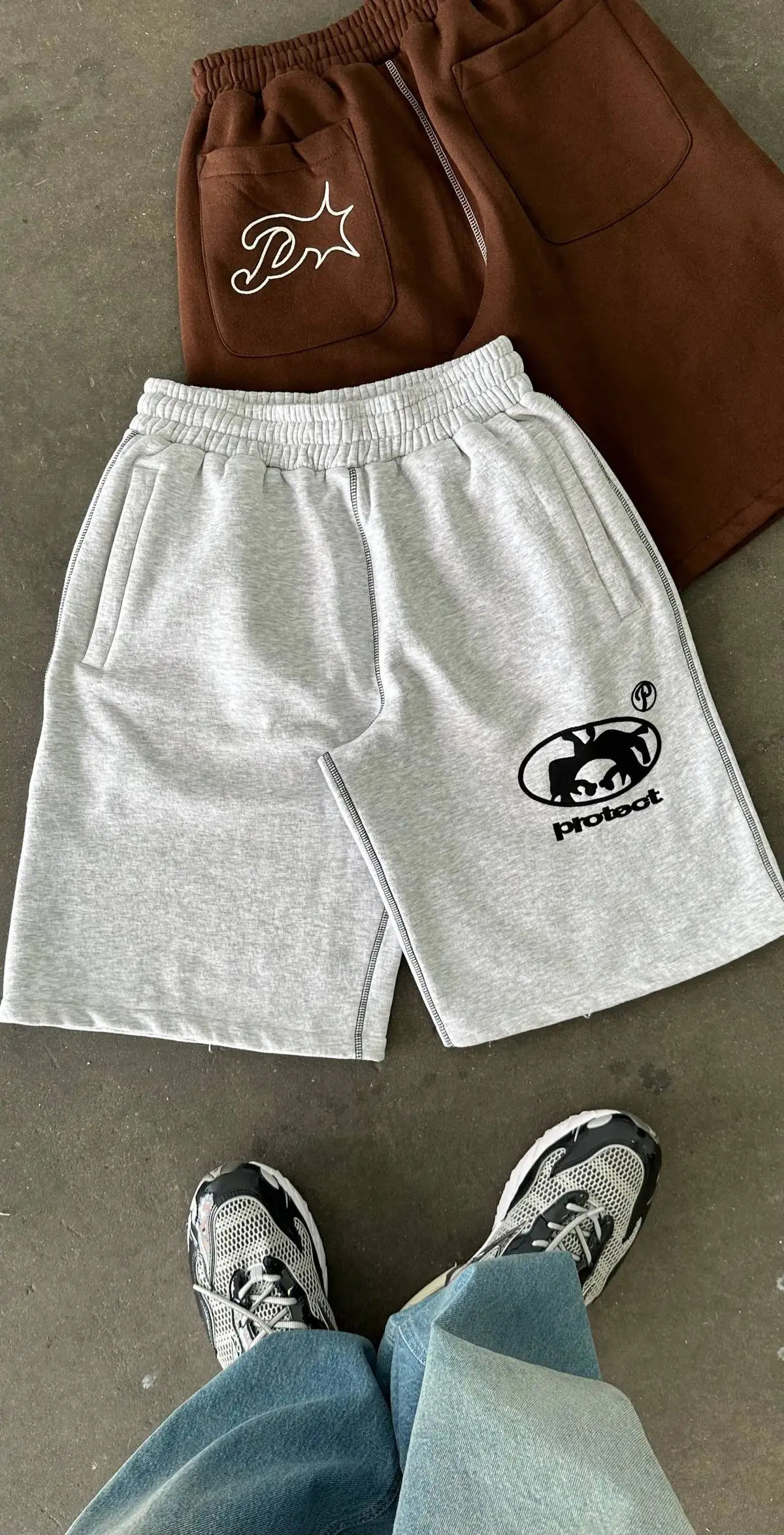 Summer Women Simple Soft Shorts Pants Female Sports Gray Wide Leg Bottoms Streetwear Ladies Graphic Sweatpants Y2K Harajuku 240902