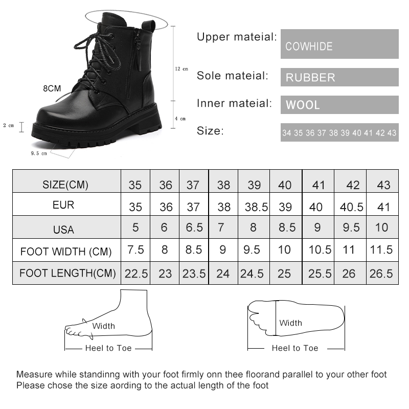 AIYUQI Women's Boots Winter Shoes Genuine Leather Large Size Women's Ankle Boots Fleece Warm Student Shoes Snow Boots Ladies