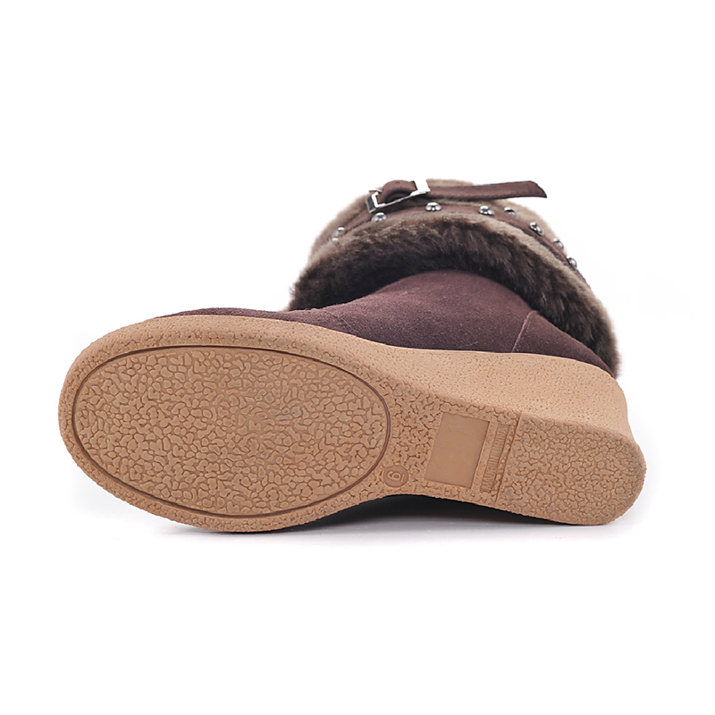 shoes brand Winter Warm Snow Suede Leather Shoes 2021 plus size Wedges Non-slip Women Boots 2547