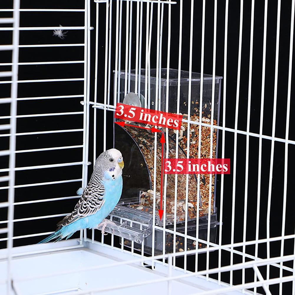 Parrot Automatic Feeder No-Mess Bird Feeder,Cage Accessories for Budgerigar Canary Cockatiel Finch Parakeet Food Container