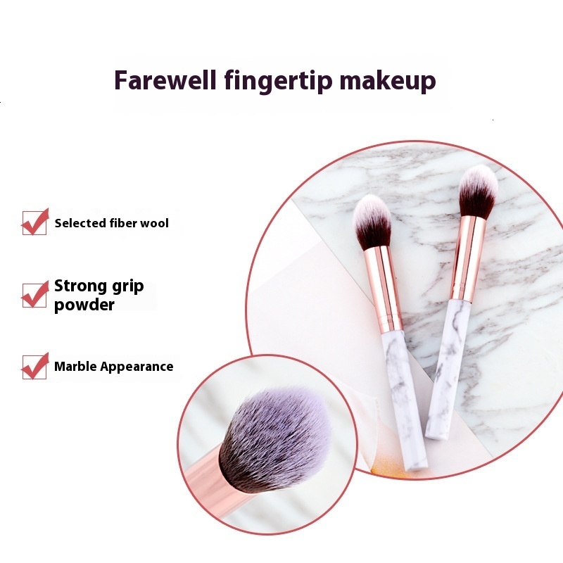 Premium Flame Tip High Glow Blusher & Face Powder Makeup Brushes Set for Beginners