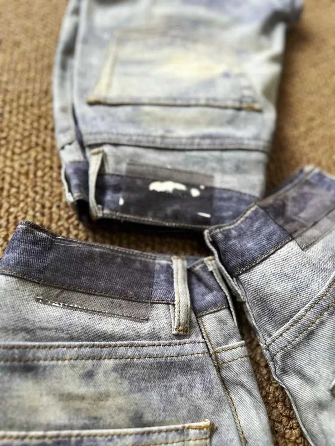 Men's Jeans 2024 Our Legacy Digital Printed Jeans Men Women High Quality Blue Washed Loose Fit Straight Denim Pants Cowboy y240902