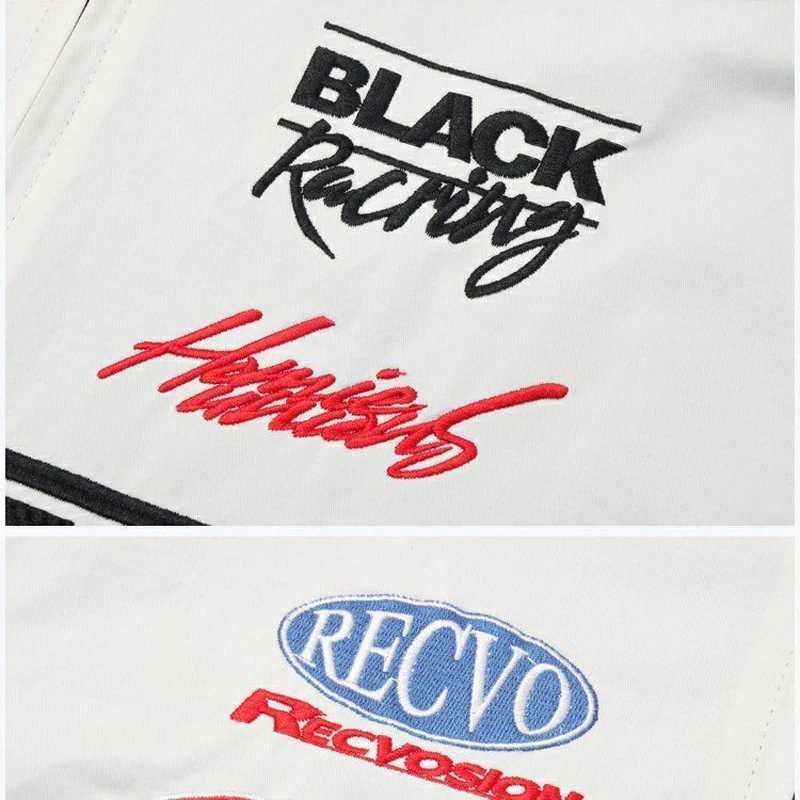 Men's Jackets Letter Embroidery Racing Jacket Men Women Patchwork Strtwear College Baseball Coat Motorcycle Varsity Bomber Jacket Autumn New Y240