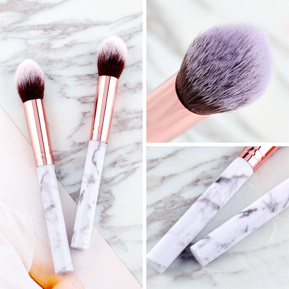 Premium Flame Tip High Glow Blusher & Face Powder Makeup Brushes Set for Beginners