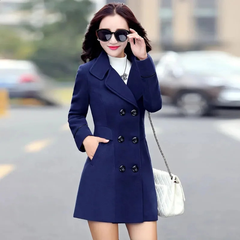 Woman Autumn Winter Jacket Wool Coats For Women Overcoat Double-breasted Woolen Jackets For Women Outerwear 240830